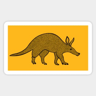 Aardvark Ink Art - African animal design - on yellow Magnet